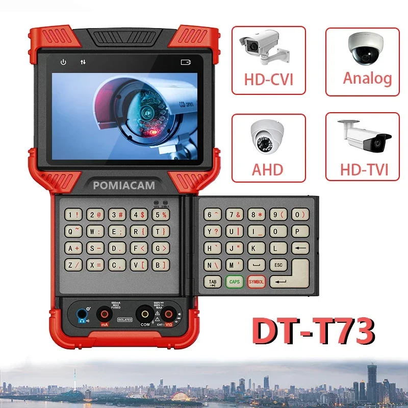 T73 CCTV TESTER 4-дюймовый TFT-экран Поддержка H.265/H.264 IP-камера Коаксиальный AHD CVI TVI Тестер