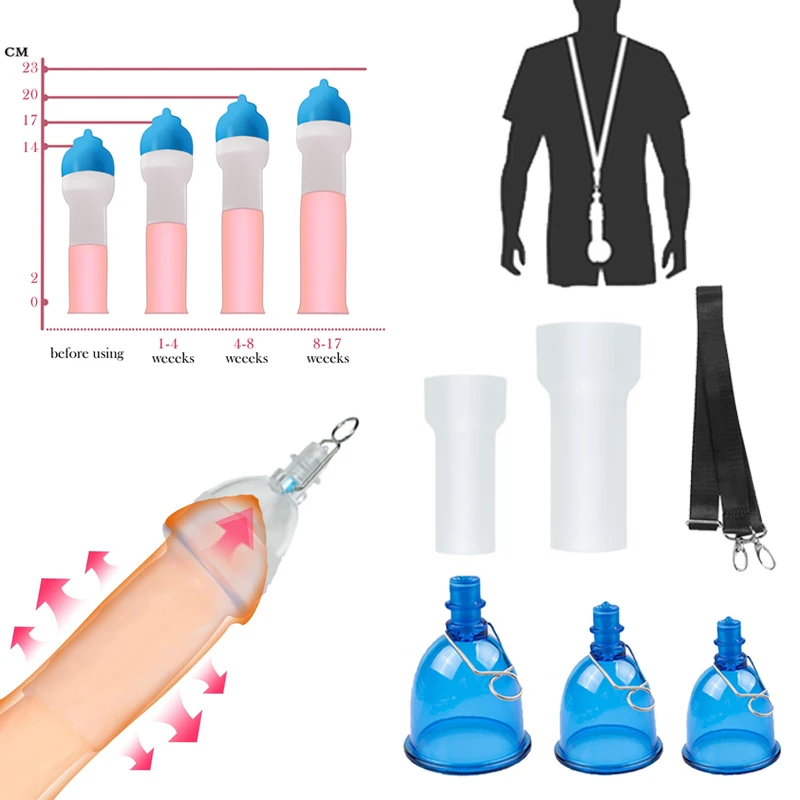 

Penis Extender Neckband Hanger Set Enlargement Sex Toys for Men Penile Enhancer Stretcher Cup Bigger Tension Belt Sleeve Kit