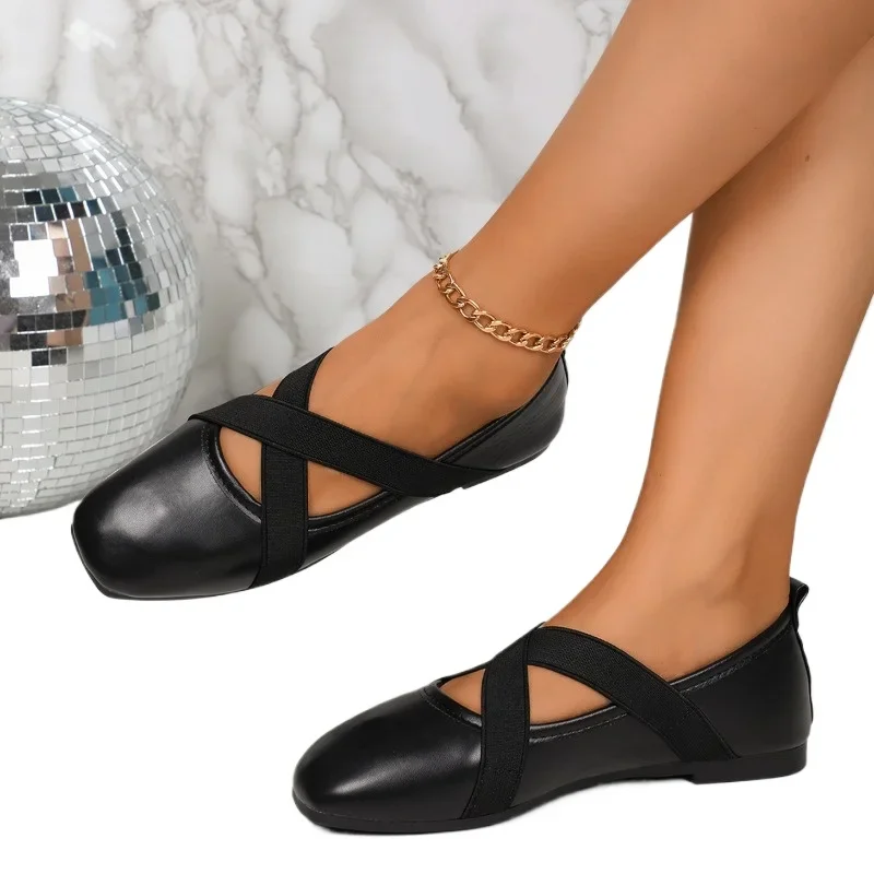 Туфли для женщин 2024 высококачественные женские туфли без шнуровки на плоской