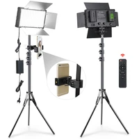 bi color led video light aelfie fill lamp with 2m tripod phone stand battery 3200 5600k for studio photography video shooting