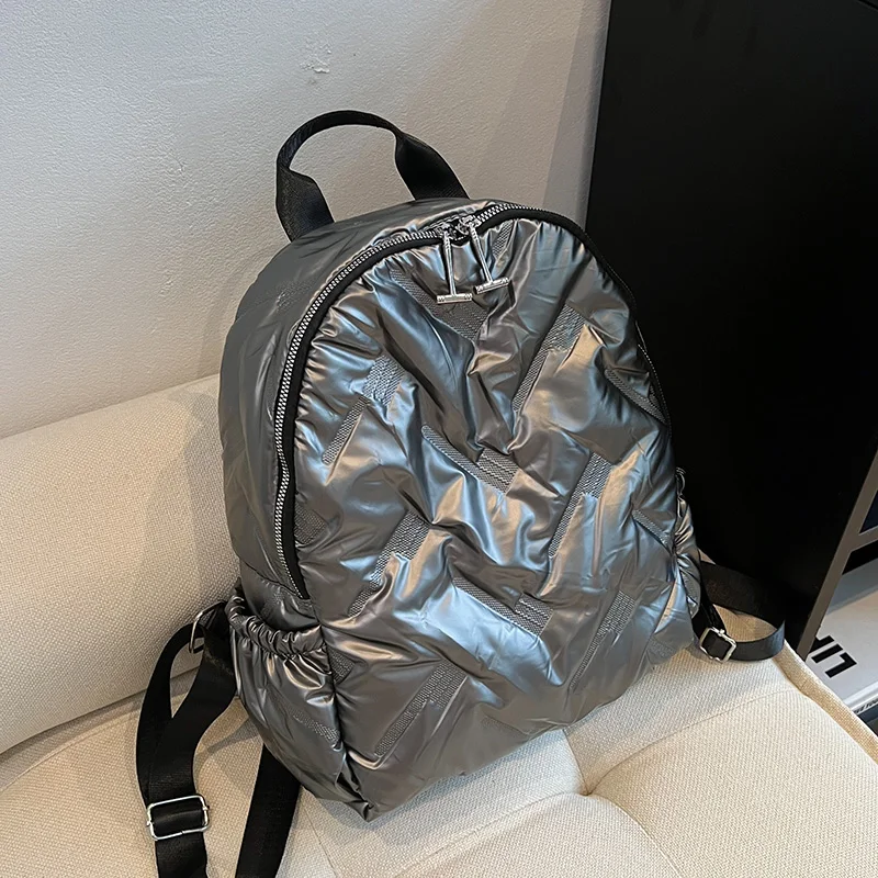 

LEFTSIDE Cotton Large Backpacks for Women 2022 Winter Casual Style Fluffy Backpack Lady Back Pack Teenagers Girls