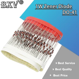 100PCS 1W Zener Diode DO-41 3V 3V3 3V6 3V9 4V3 4V7 5V1 5V6 6V2 6V8 7V5 9V1 10V 47V 51V 75V 1N4733A 1N4742A 1N4728A 1N4761 1N4756