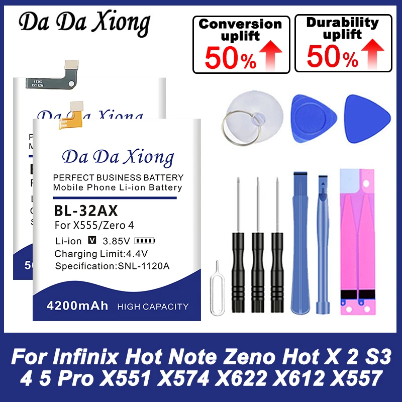 BL-39JX BL-43AX BL-44EX BL-39GX BL-39AX BL-40FX Аккумулятор для Infinix Hot Note Zeno X 2 Pro X551 X574 X622 S3 4 5 X612 X557