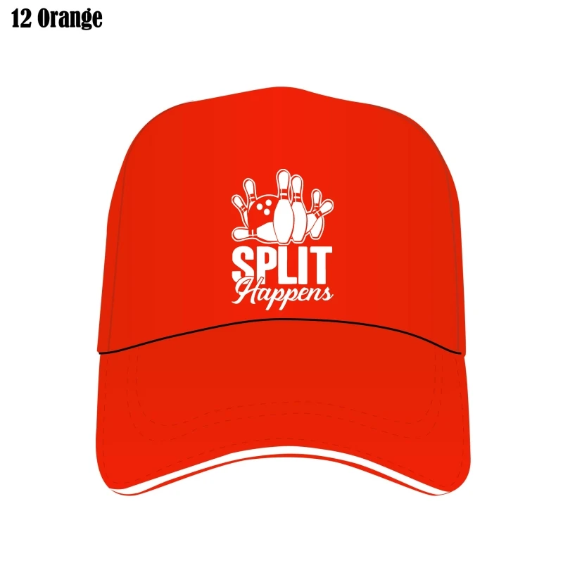 

Bowling Cap Split Happens Bowling Custom Hat Men Fashion Cotton Bill Hats