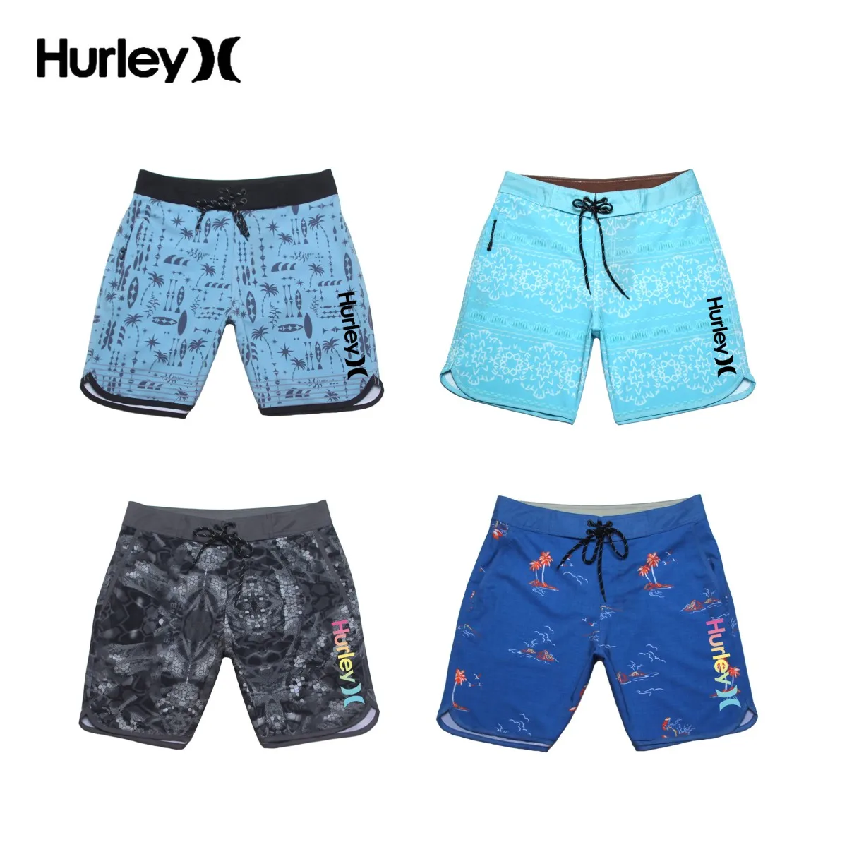 

Hurley Vêtements De Plage Men Swim Trunks Quick Dry Beach Shorts Summer Surf Clothes Mesh Lining Swimwear With Pockets Gym Pants