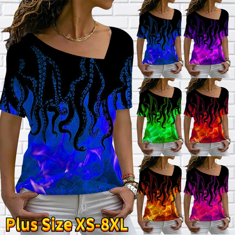 

2023 New Design Printing T Shirt Women's Fashion T-Shirt Casual Basic Ladies Vintage Tops Summer V-Neck Short Sleeve Tee Shirt