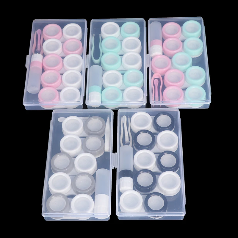 

5Pairs Contact Lens Case Container EyeContacts Travel Portable Contact Lens Case Leakproof Kit Holder Box Storage Box Easy Carry