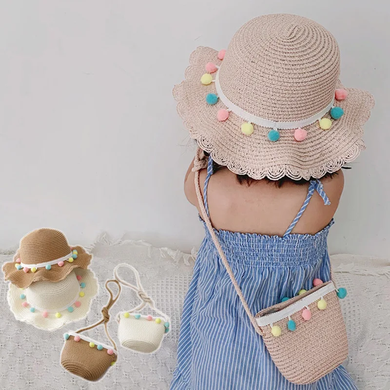 

Kids Purse Bags Handbag Flower Children Cute Princess Girls Summer Straw Shoulder Coin Messenger Mini Keys Bag Handmade Bag Baby