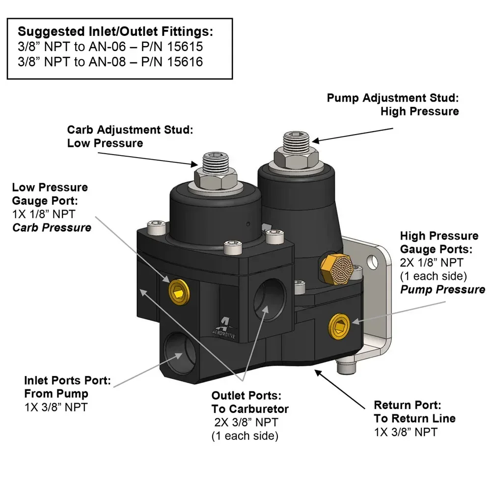 Автомобильный нагнетатель топлива EFI для Carb двухступенчатый регулируемый