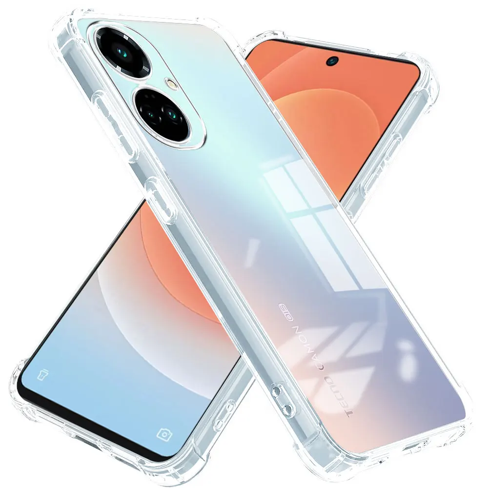 Противоударный прозрачный чехол для телефона Tecno Camon 19 Pro 4G мягкий силиконовый