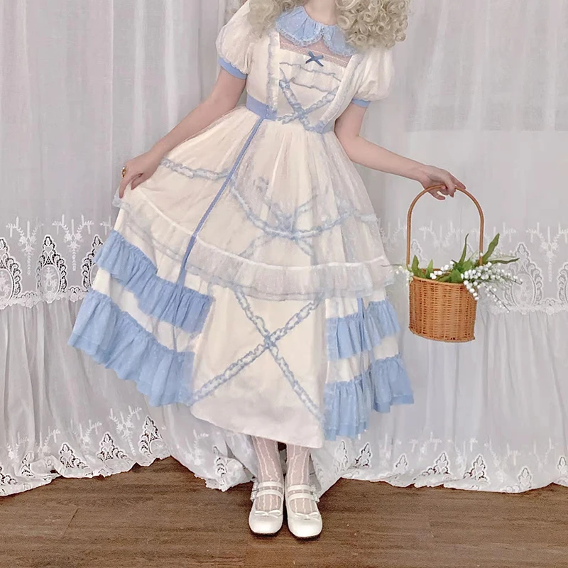 

2022 летнее платье лолиты Loli Op, милое платье лолиты с коротким рукавом, милое платье принцессы для девочек, милое праздничное платье Kc в викторианском стиле