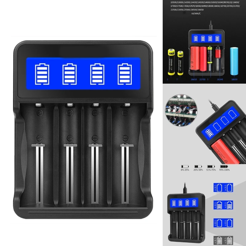 

18650 Battery 4 bay LCD Display Universal Battery for AA AAA Dropship