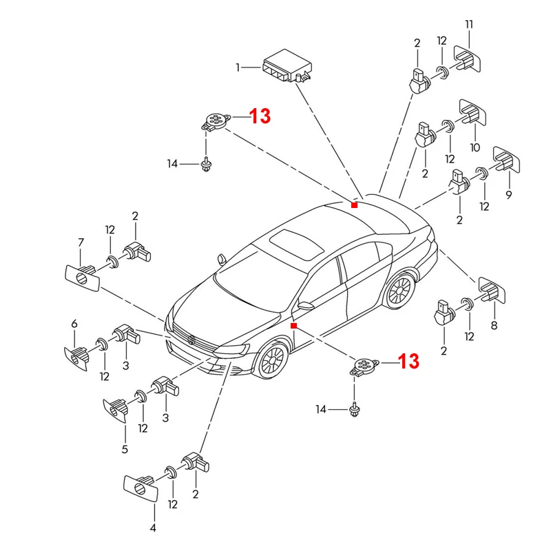 Для VW Polo Mk5 6C 6R 2009 - 2018 2019 2020 автомобильный динамик парковочный PDC вспомогательный