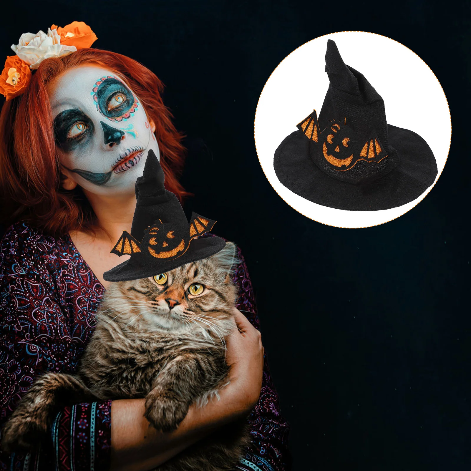 

Hat Costume Dog Pet Puppy Witch Cat Headwear Holiday Headdress Headgear Wizard