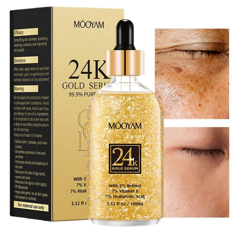 

24K Gold Essence 24K Gold Vitamin E Balancing Facial Essence Skin Complexion Pore Minimizer 3 Oz With Hyaluronic Acid And