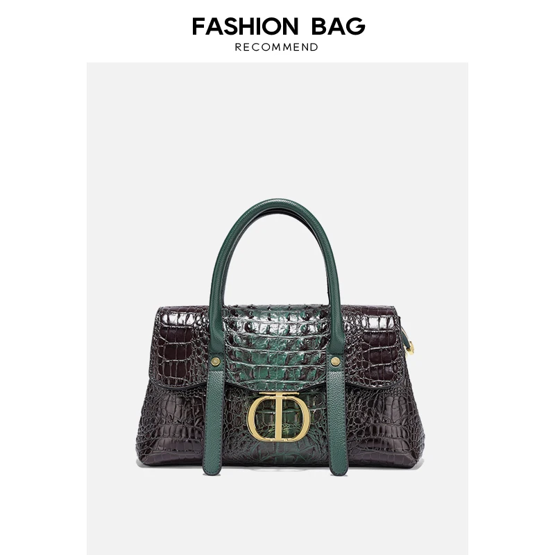 

Genuine leather crocodile pattern women's bag, fashionable and versatile handbag, new retro one shoulder crossbody bag