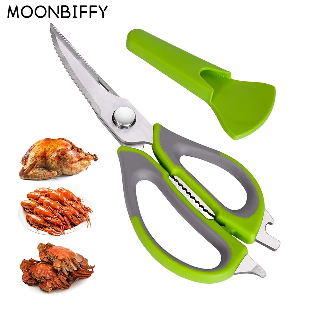 

Multifunction Kitchen Scissors Magnetic Knife Seat Removable Stainless Steel Scissors For Fish Chicken Shears ciseaux cuisine