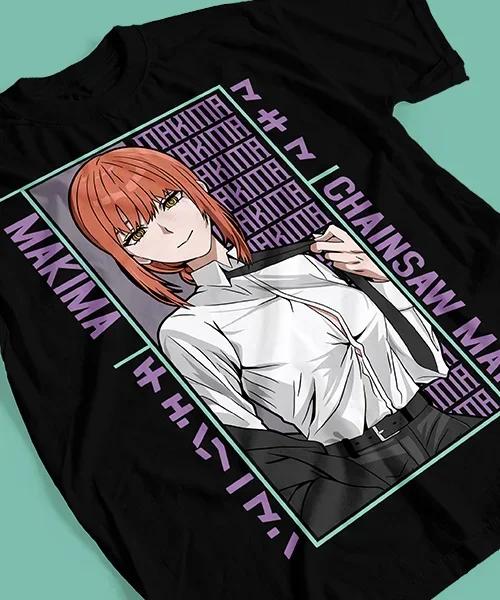 Хлопковая футболка унисекс с принтом бензопилы Makima