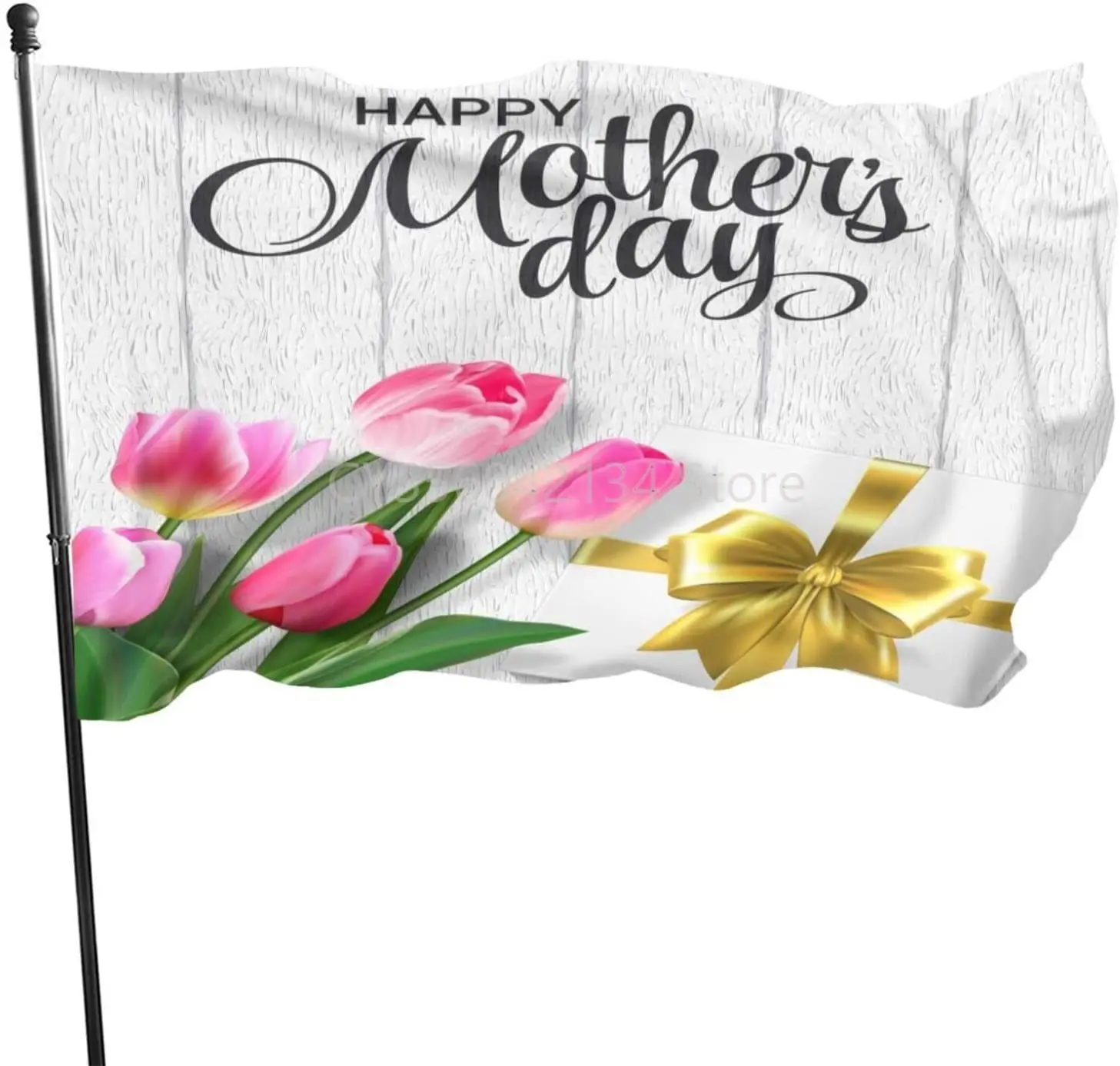 

Pink Tulips Happy Mother's Day Flag Garden Yard House Flags Indoor and Outdoor Sport Decoration