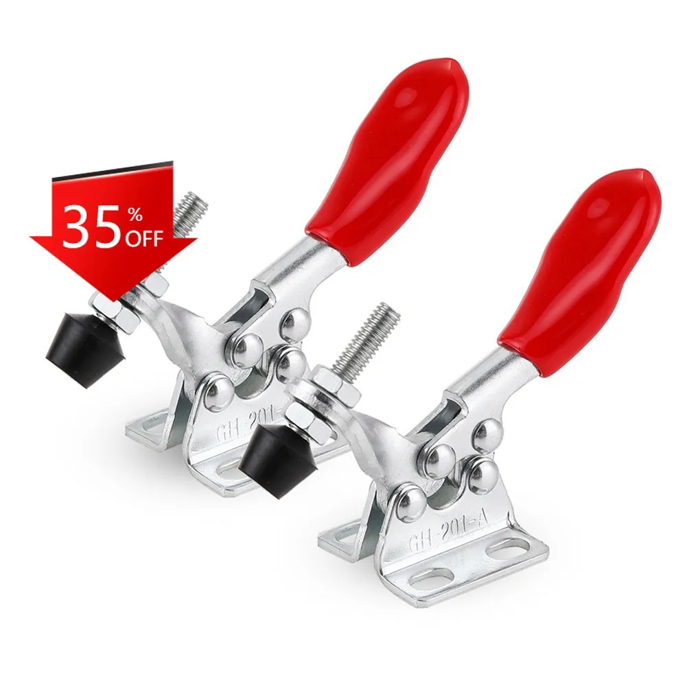 

2Pcs GH-201A 27Kg Quick Release Toggle Clamps Horizontal Clamp U-shaped Bar Hand Clip Woodworking Tool For Wood Circuit Boards