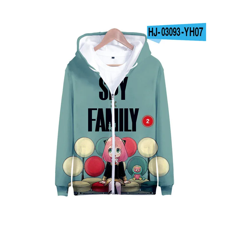 

Hoodies 3D Print Spy x Family Anya Forger Zipper Sweatshirts Boys Girls Unisex Sweatshirts Kids Cartoons Fashion Oversize Hoodie