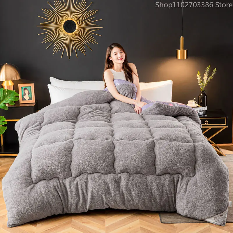 

Двойное толстое одеяло, очень теплое зимнее одеяло из овечьей шерсти, Кашемировое одеяло, толстое одеяло, пододеяльники для двухспальной кровати Queen200x230