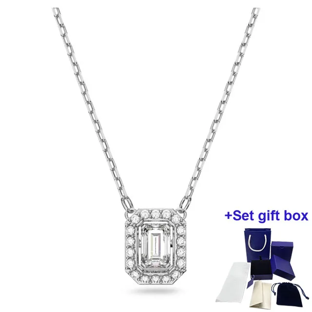 

Элегантное и благородное ожерелье SWA с белым и серебряным кристаллом