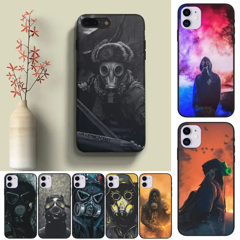 

DJ Man Gas Mask Phone Case Fundas Shell Cover For Iphone 6 6s 7 8 Plus Xr X Xs 11 12 13 Mini Pro Max