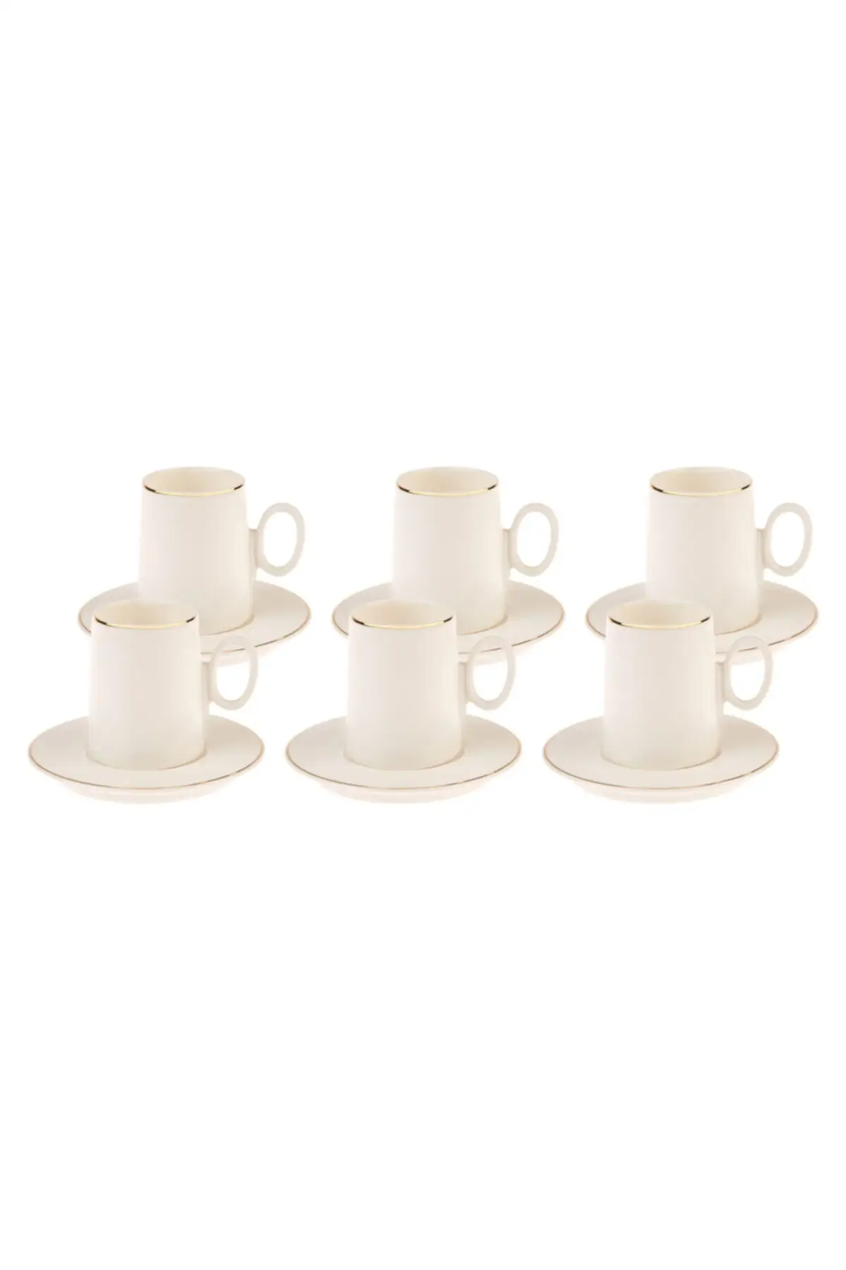 

KARACA Snow 12 Pcs Luxury White Gold Coffee Cup Saucer Set Espresso Tea Kitchenware Wedding Brigal Custom Design 2021 New