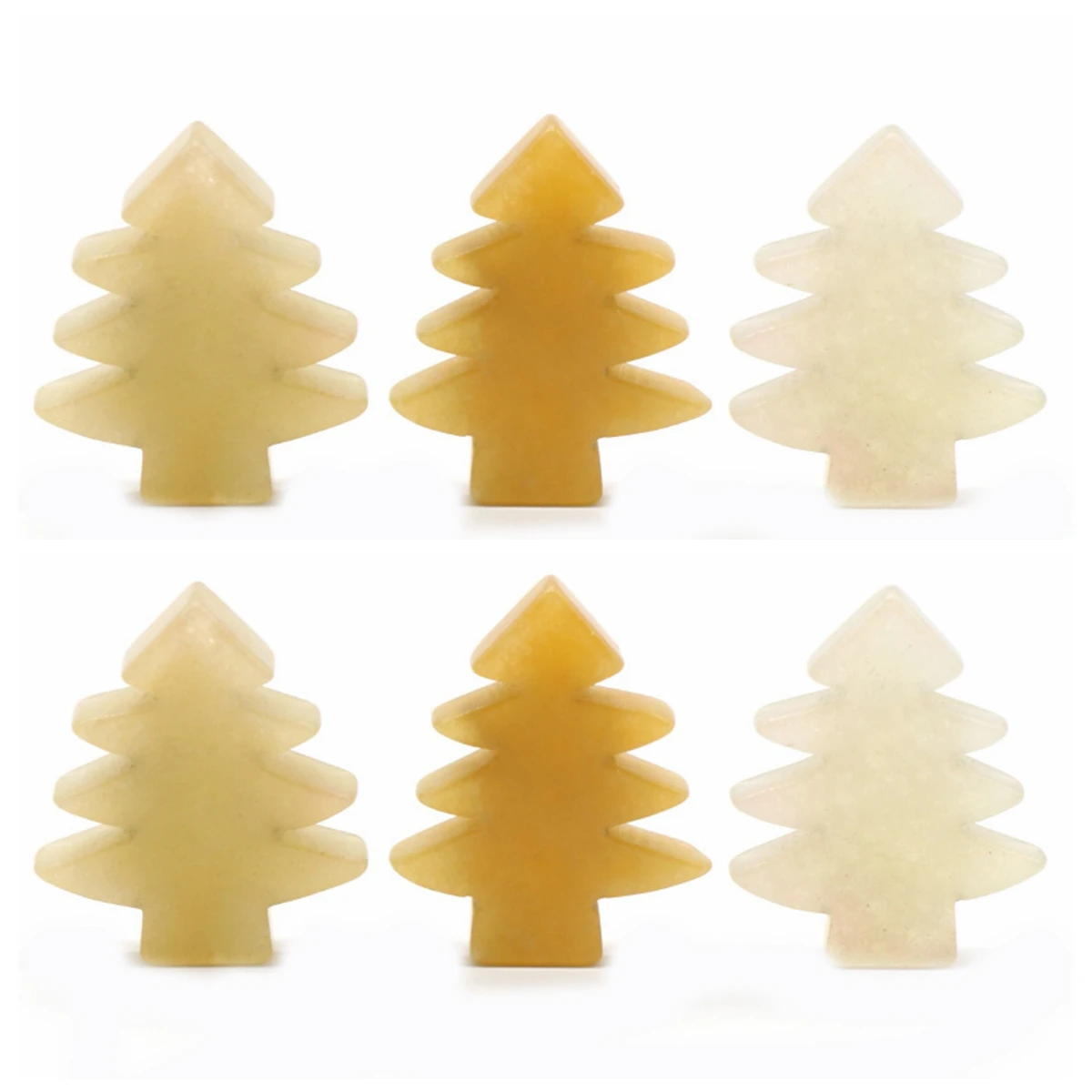 

6PCS Yellow Jade Sisal Mini Pine Tree for DIY Crafts Christmas Home Table Top Decor Winter Ornaments Spiritual Pendant