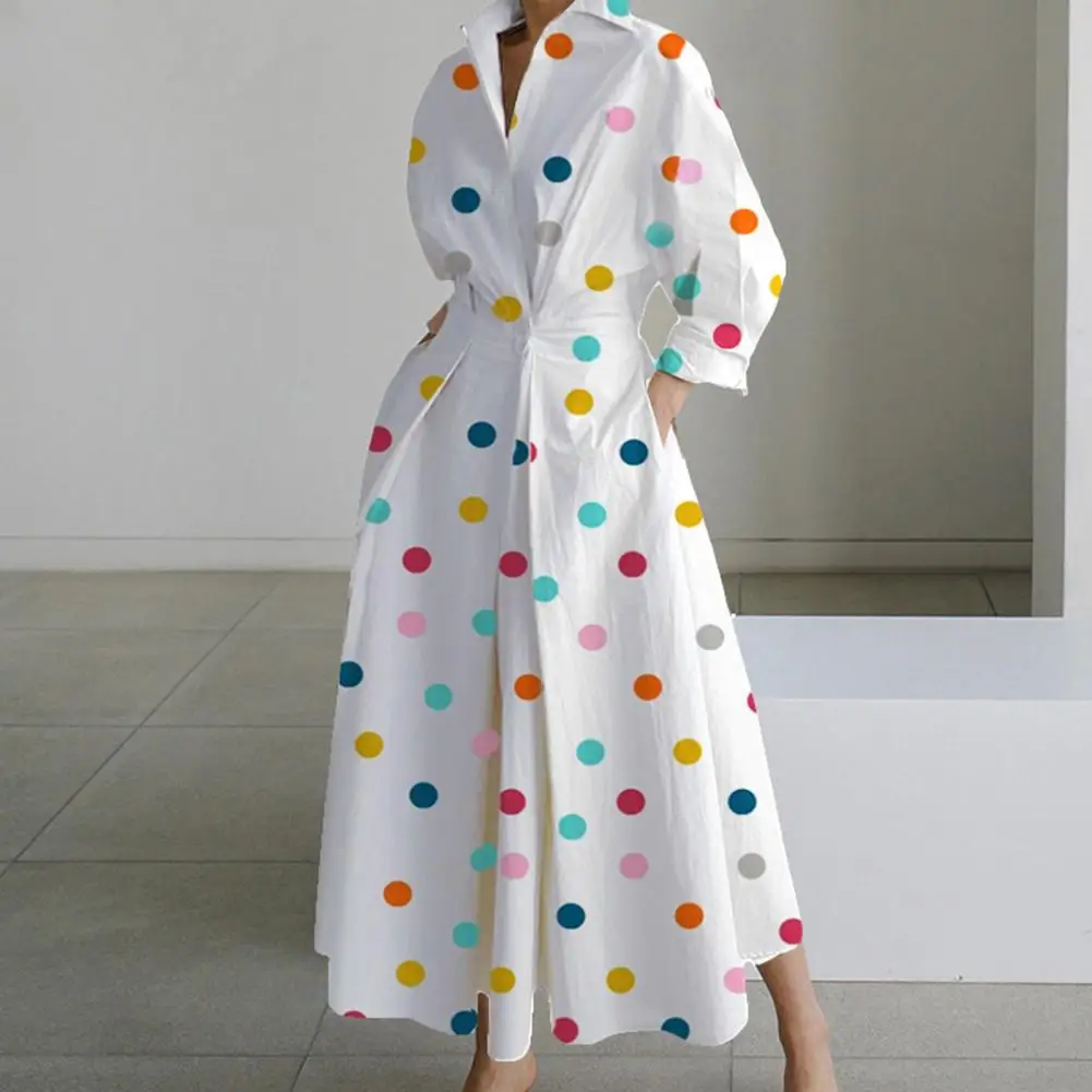 

Korean Fashion Long Sleeve Shirt Dress Chic Turndown Neck Ruched Maxi Dress Women 2023 Autumn Winter Clothes Streetwear