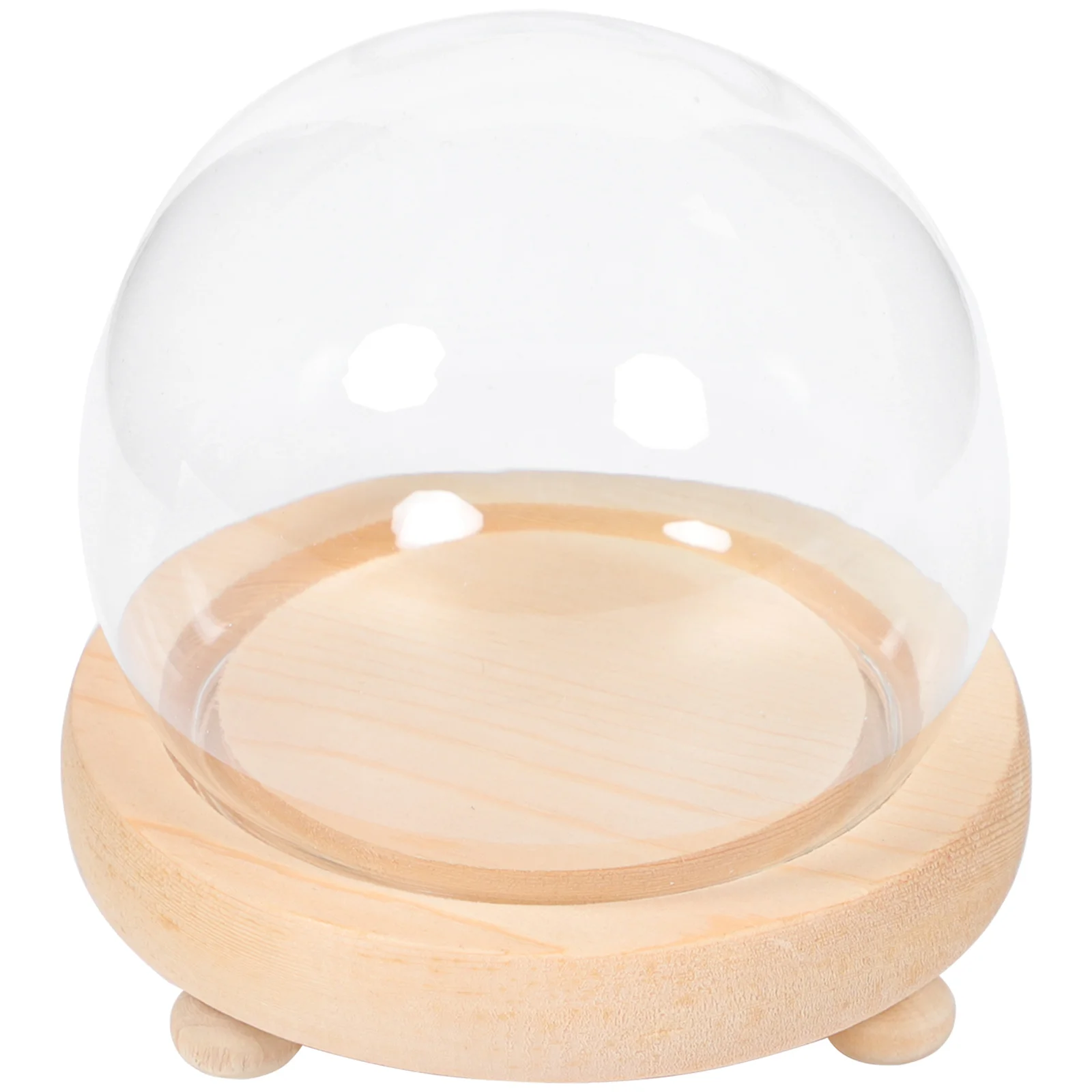 

Cloche Bell Jar Dry Flower Dome Decorative Eternal Flower Cover Handle Cloche with Wood Base Glass Bell Dome Smoking Cloche Dome