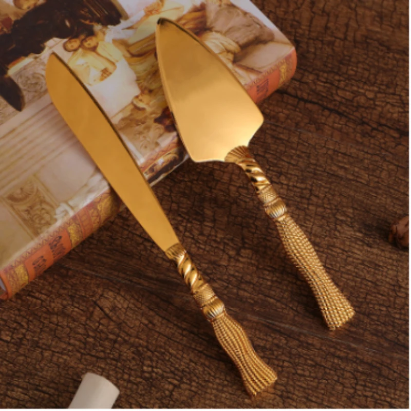 Набор золотых ножей и серверов в Европейском стиле лопатка для пиццы торта