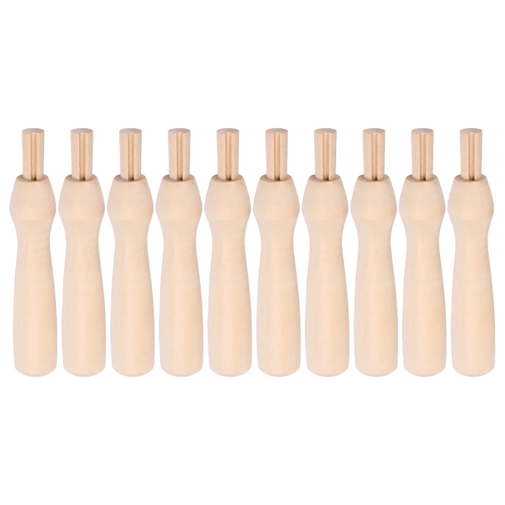 

10Pcs Punch Needle Handles Poking Needle Wood Handles Embroidery Needle Handles