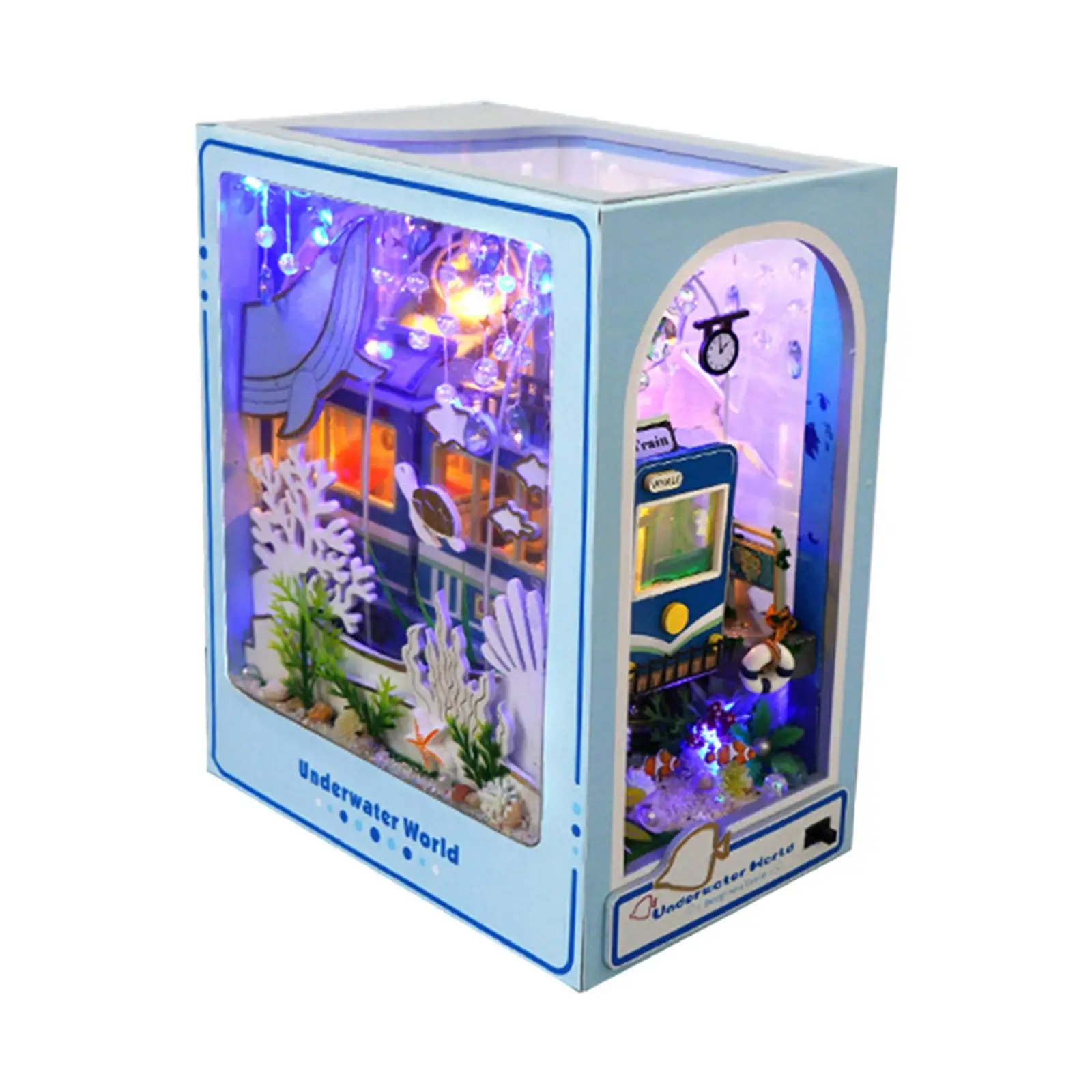 

Wooden Miniature Dollhouse Kits Blues Silhouette Cover Doll House Model