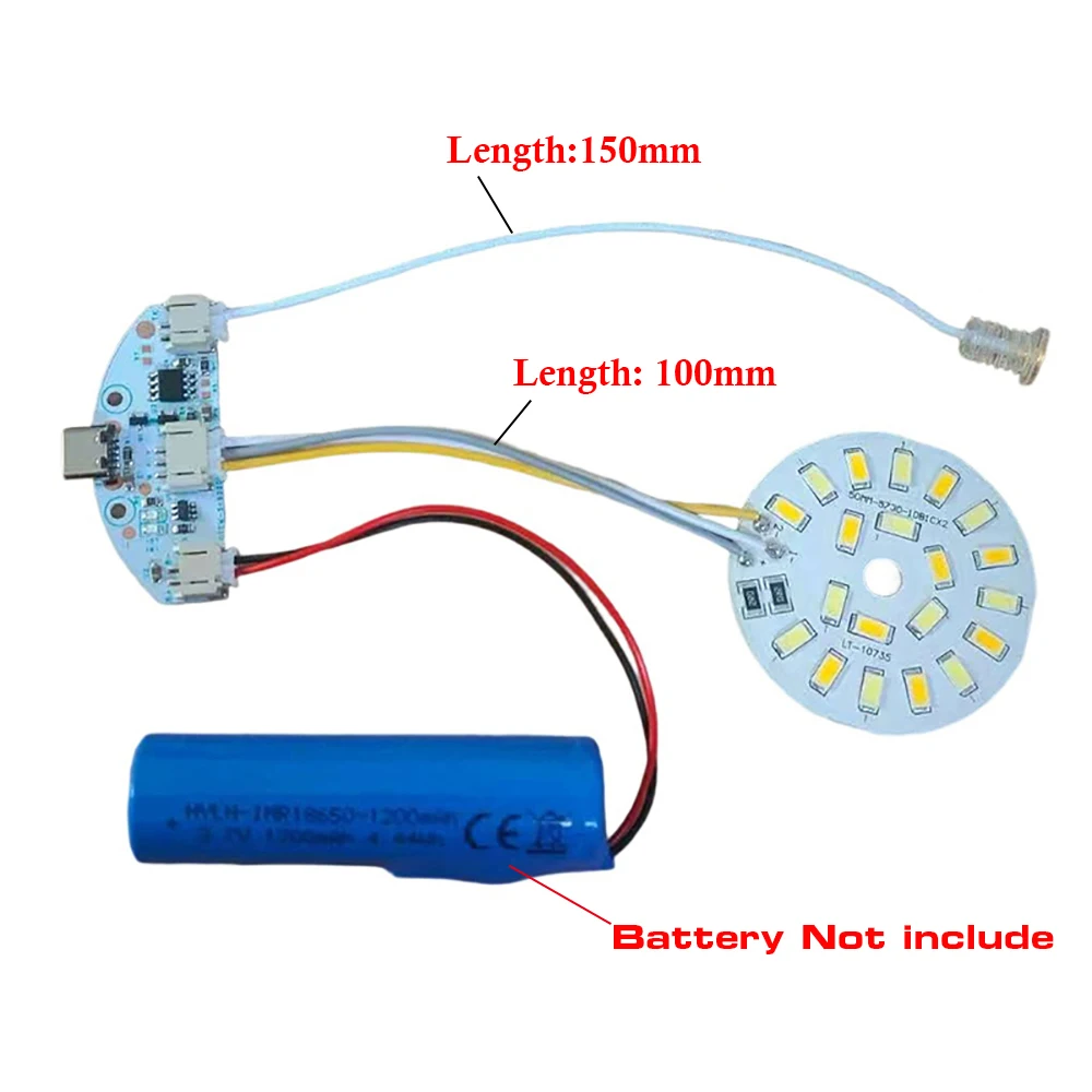Диммер для светодиодной панели 10 Вт, 50 мм, с сенсорным переключателем и портом Type-C
