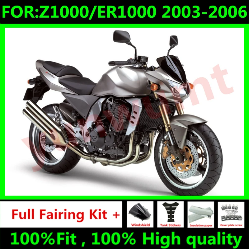 

New ABS Motorcycle Fairings Kit fit For Z1000 Z ER ZR 1000 ZR1000 ER1000 2003 2004 2005 2006 bodywork fairing kits set silver