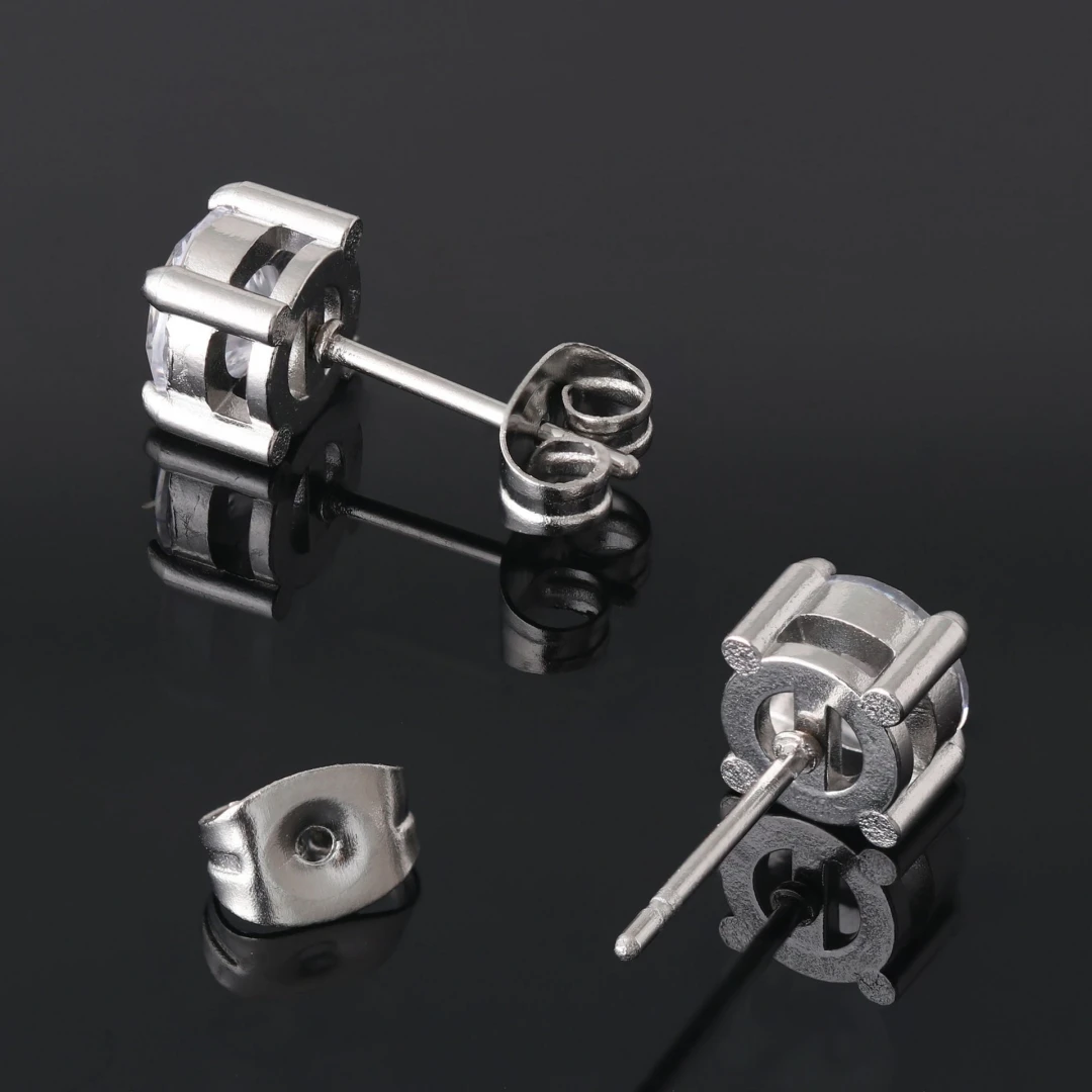 

Круглые серьги-гвоздики с винтовой застежкой 6 мм, Классические классические серьги из нержавеющей стали 316l, не выцветают, не вызывают аллергию