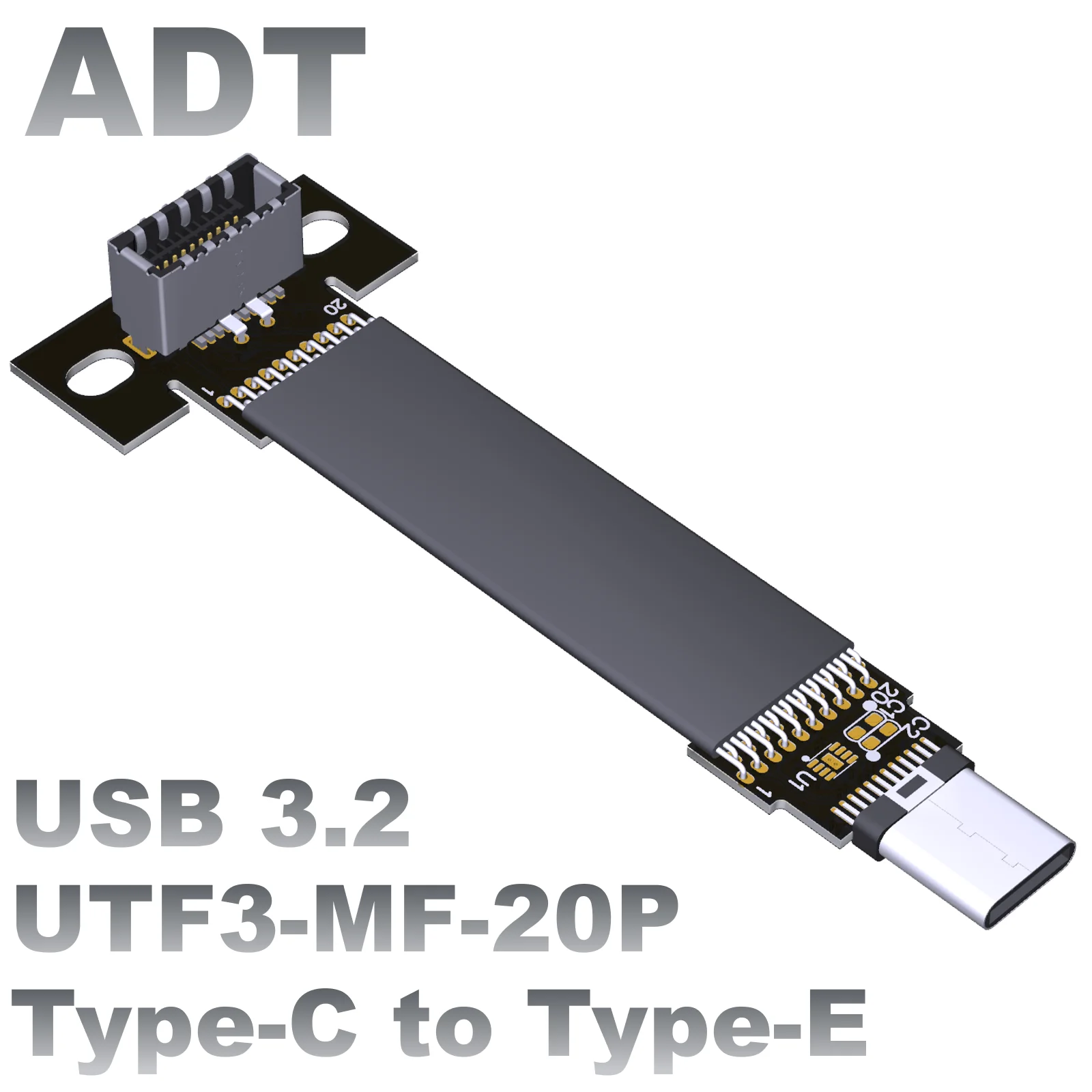 

USB3.2 interface expansion adapter cable type-c to 19P/20P motherboard front and rear with PCI baffle ADT
