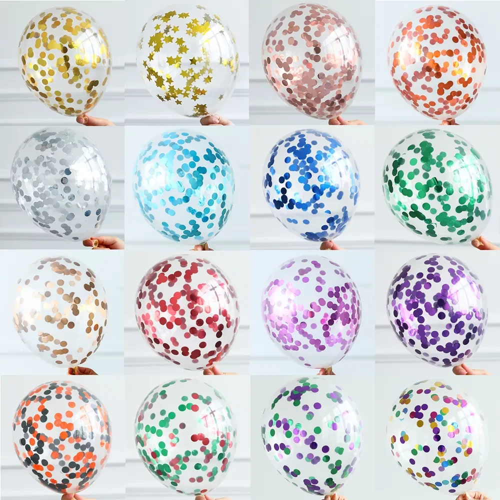 

12inch shiny confetti balloons transparent paper foil confetti globos 1cm glitter Sequins wedding birthday party decors