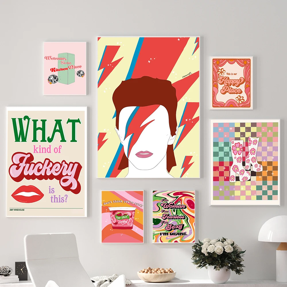 Настенная картина с изображением Давида Боуи в стиле ретро