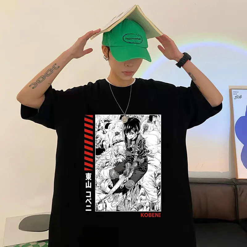 

Anime Manga Chainsaw Man Tshirt Unisex Higashiyama Kobeni Graphic Print T-shirts Men Women Hip Hop 100% Pure Cotton T Shirt Tops