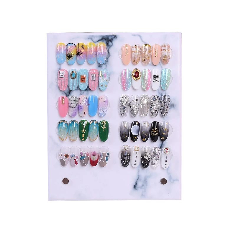 

New nail Showing Shelf art display board work book marble solid magnet adsorption detachable color card display board