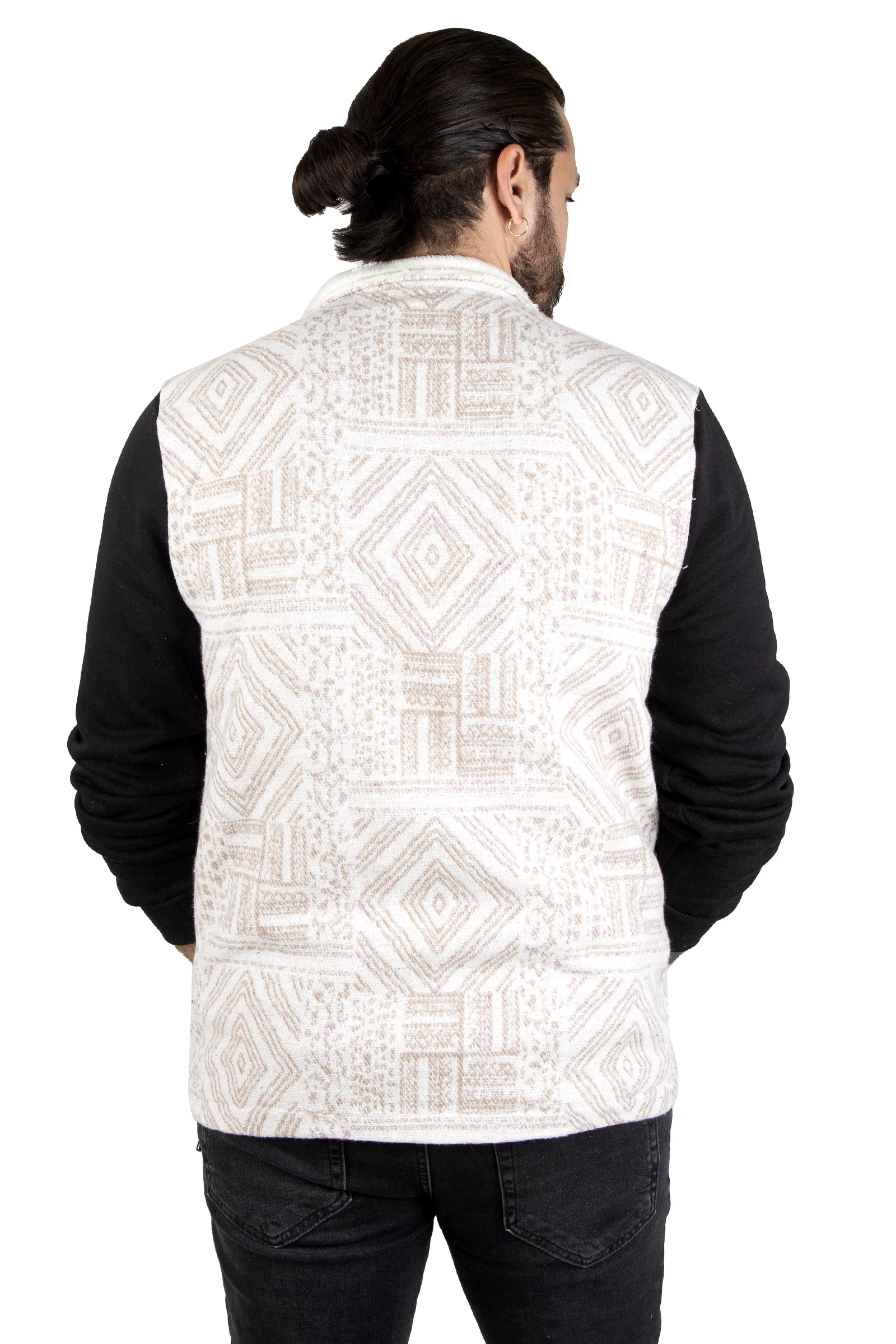 DeepSEA Mobile Cover Furry In-and Colar Ethnic Pattern Mealy Male Coat 2300426