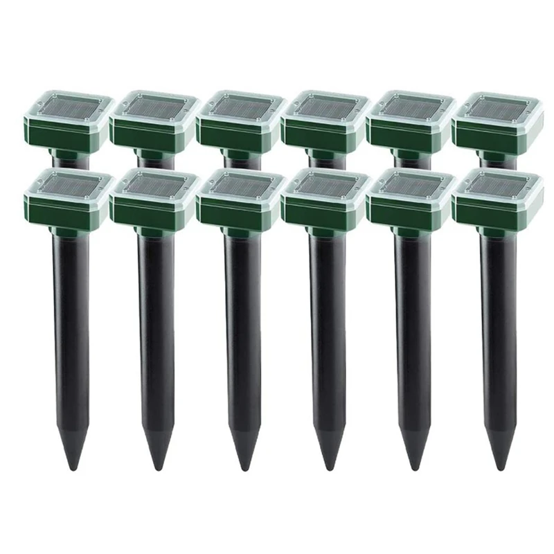 

12 Packs Outdoor Solar Ultrasonic Vibration Repeller Snake Repeller Mole Electronic Snake Repeller For Garden Yard Farm