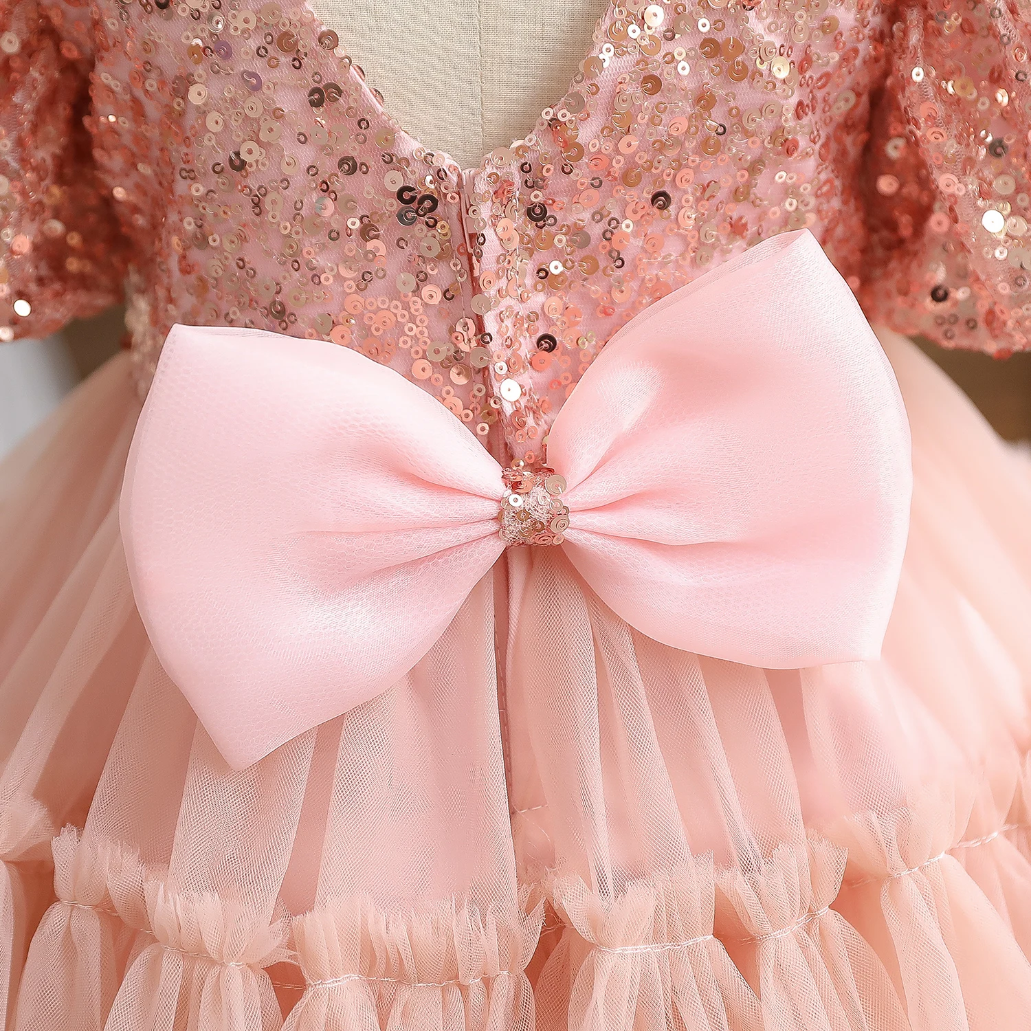 Cute Baby Girl Bow Princess Dress 1-5T 