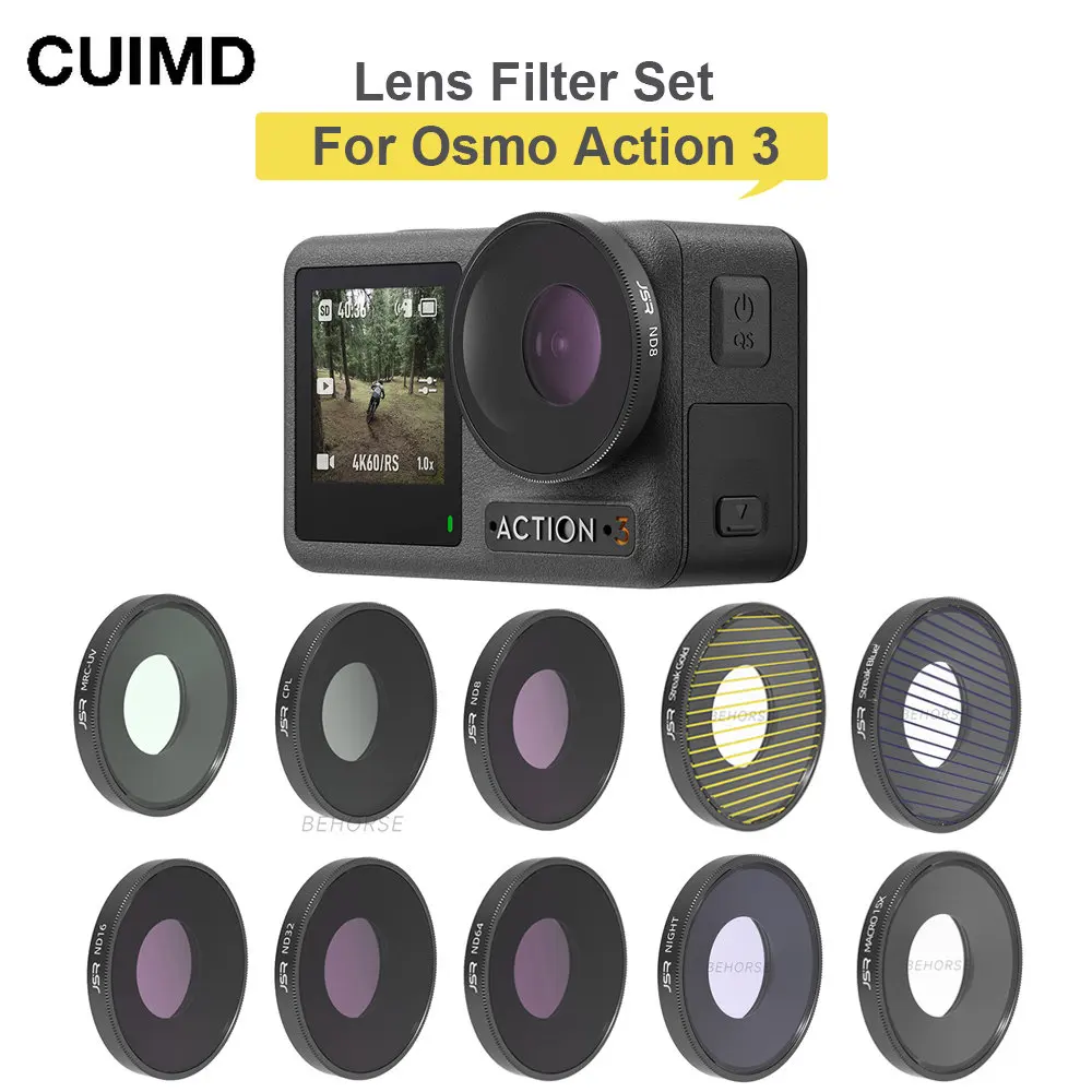 

Camera Lens Filter for DJI Action 3 Parts 8/16/32/64 ND NDPL CPL MCUV NIGHT STAR Filter Kit for DJI Osmo Action 3 Accessories