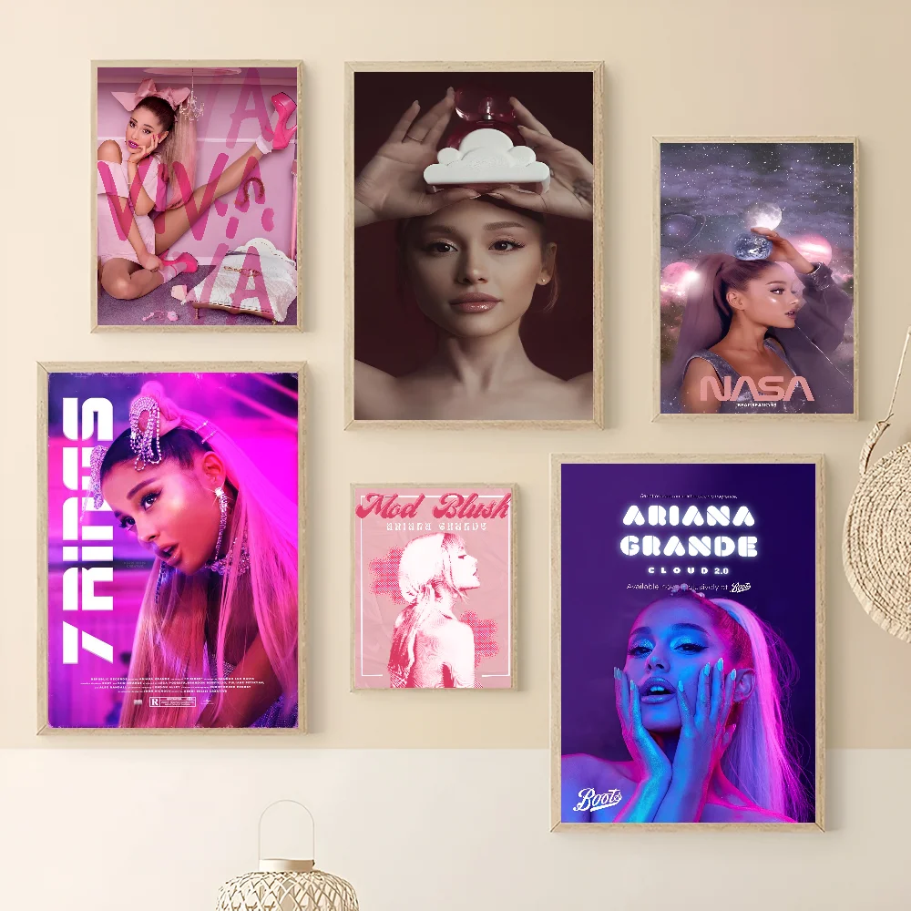 Music Ariana Grande Classic Anime Poster Waterproof Paper Sticker Coffee House Bar Room Wall Decor