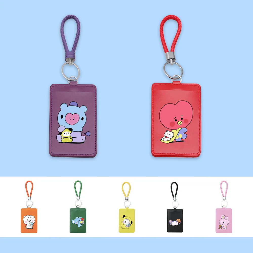 

Kawaii BT21 TATA CHIMMY COOKY BTS держатель для карт подвеска на рюкзак защитный значок набор карт для автобуса карта для предотвращения потери еды
