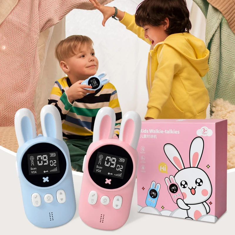 2pcs childrens walkie talkie kids mini toys handheld transceiver 3km range uhf radio lanyard interphone talkie walkie baby gift free global shipping